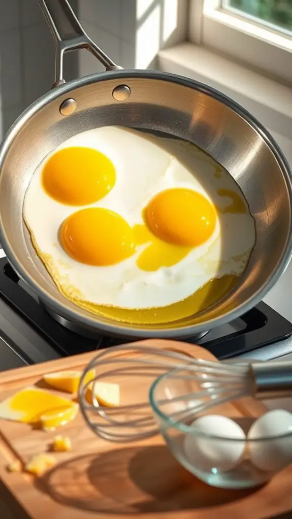 beat and cook eggs