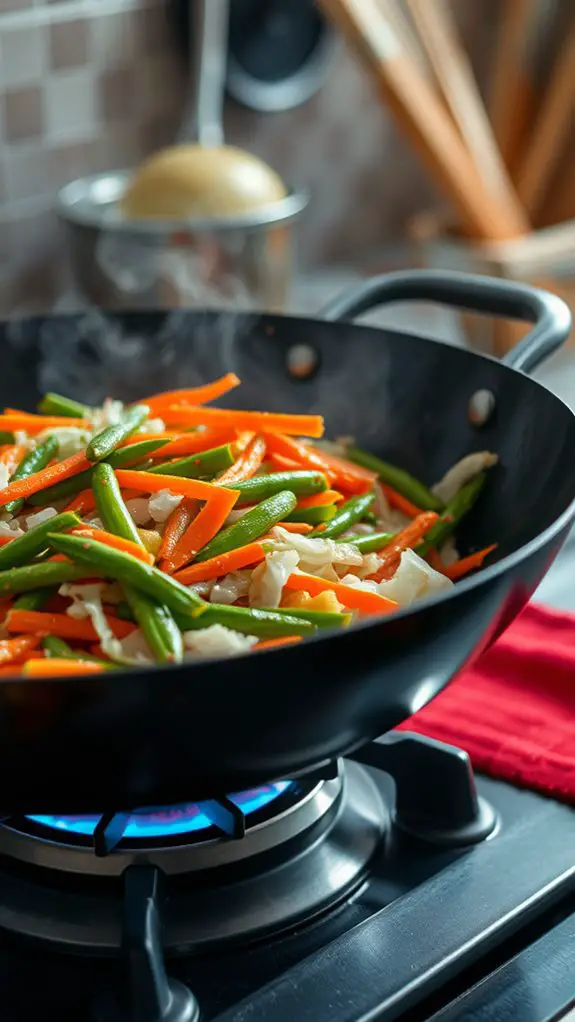 browned stir fry vegetables step