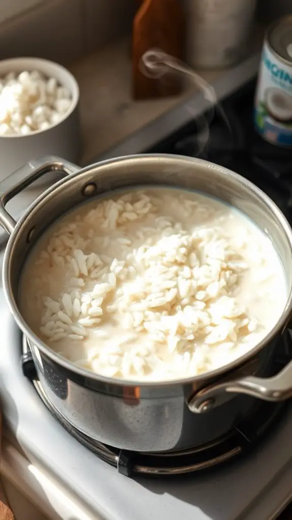 coconut milk rice preparation