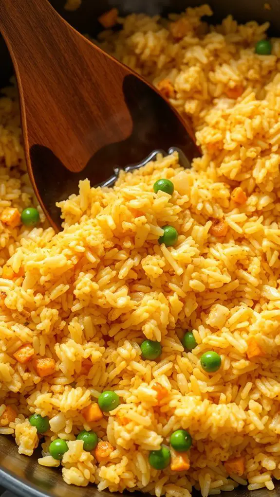 combine eggs with rice