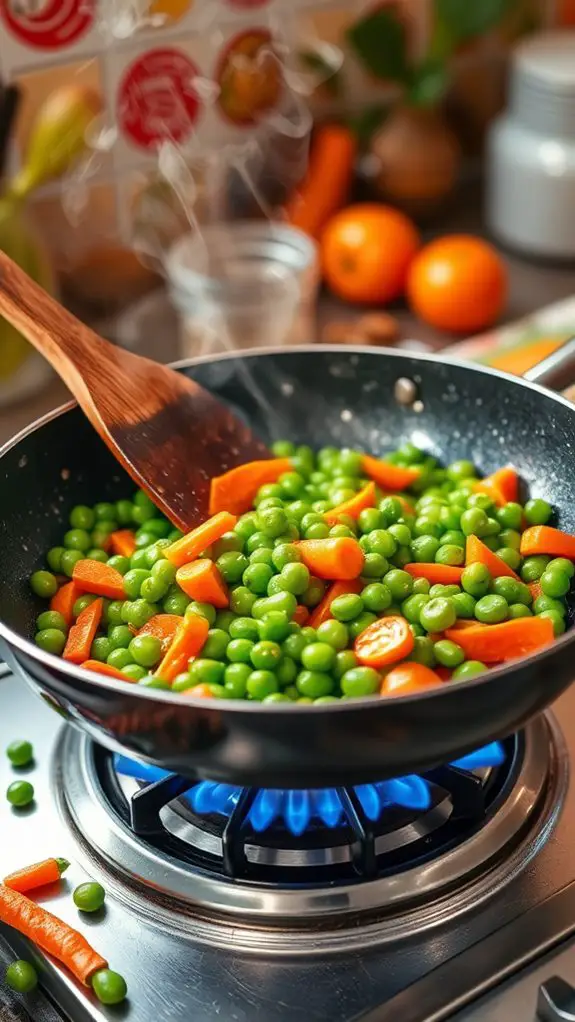 quickly cook vegetables briefly