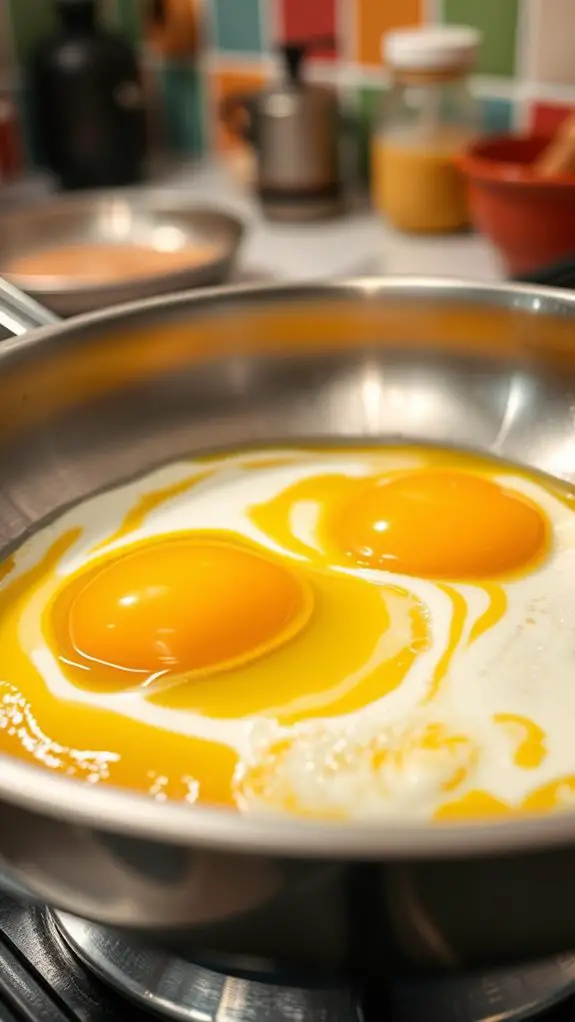 scramble eggs in pan