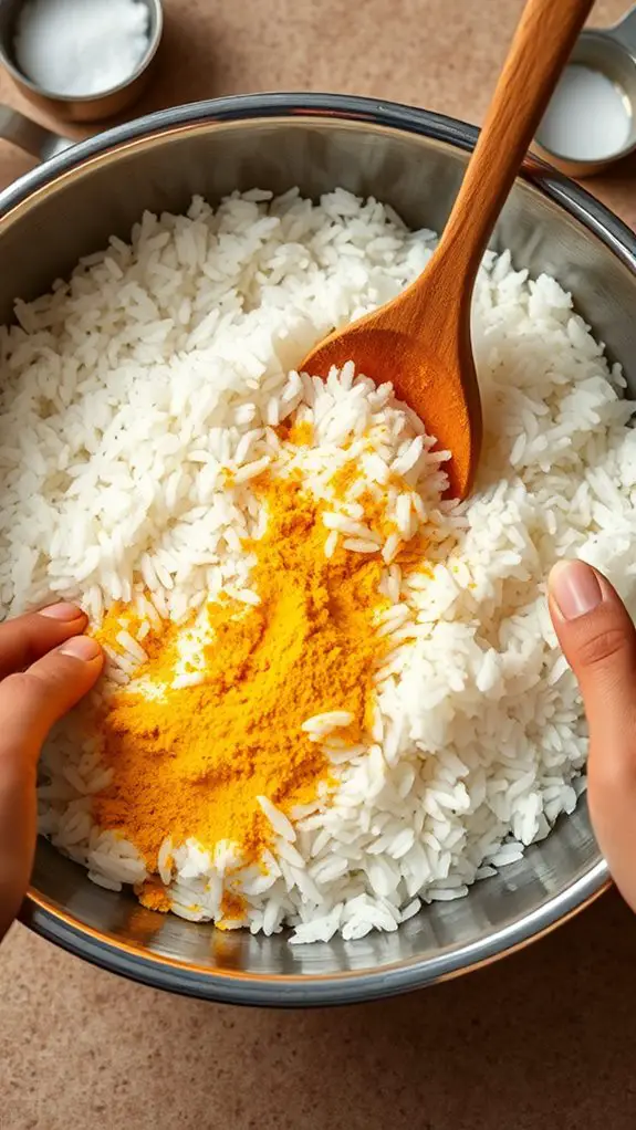 turmeric infused rice preparation