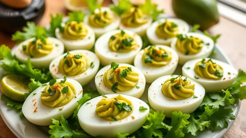 avocado cilantro deviled eggs