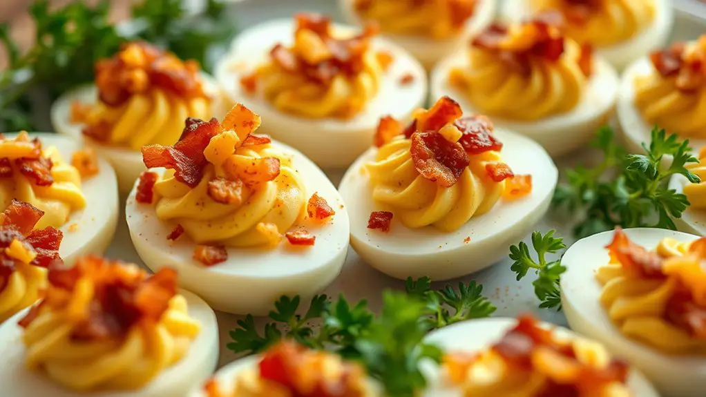 bacon cheddar stuffed eggs