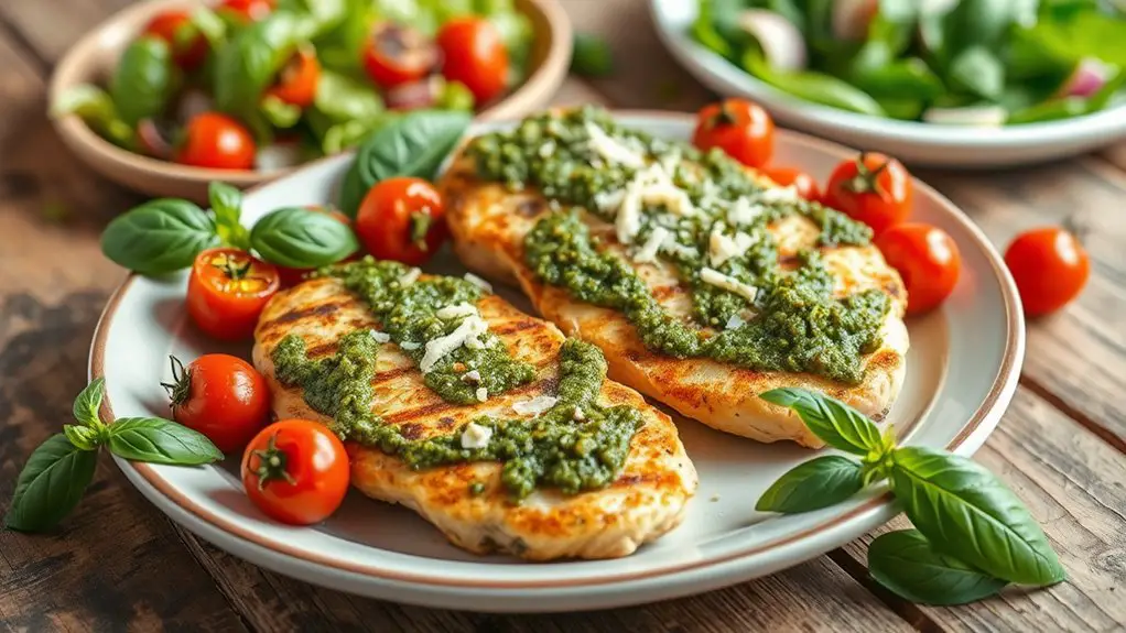 baked chicken with pesto