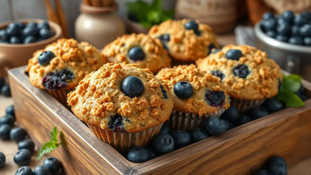 blueberry muffins with crumble