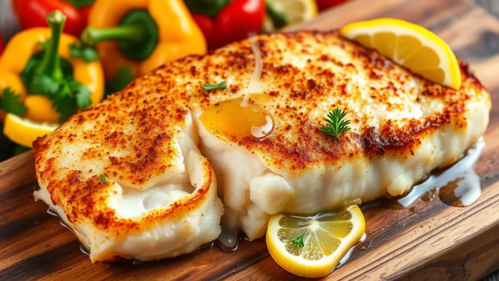 cajun seasoned baked cod dish