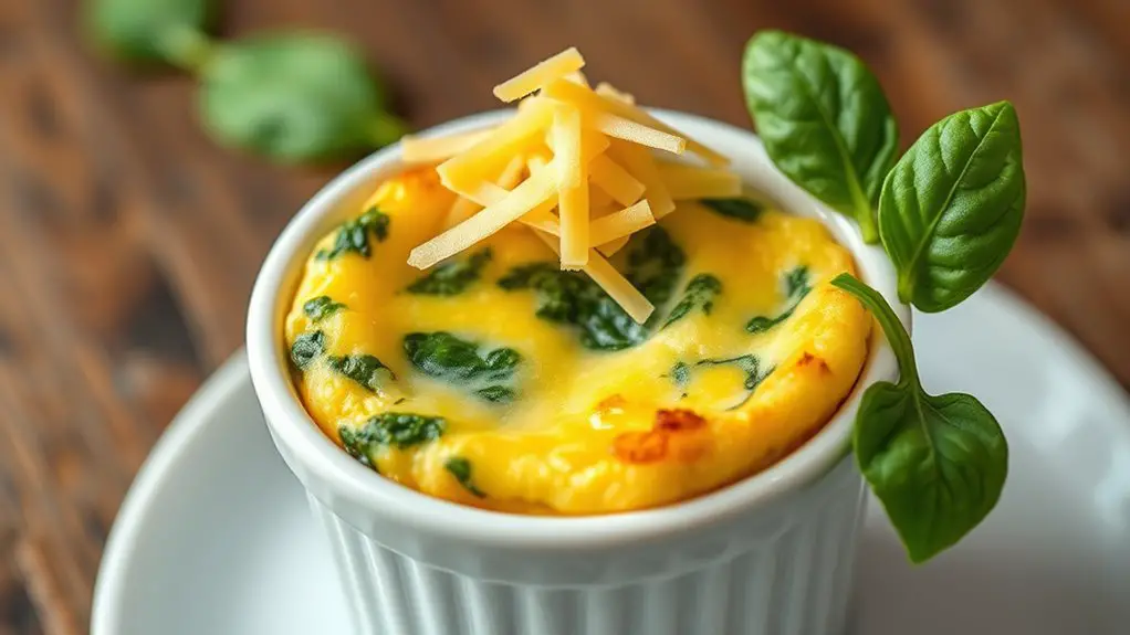 cheddar cheese with spinach