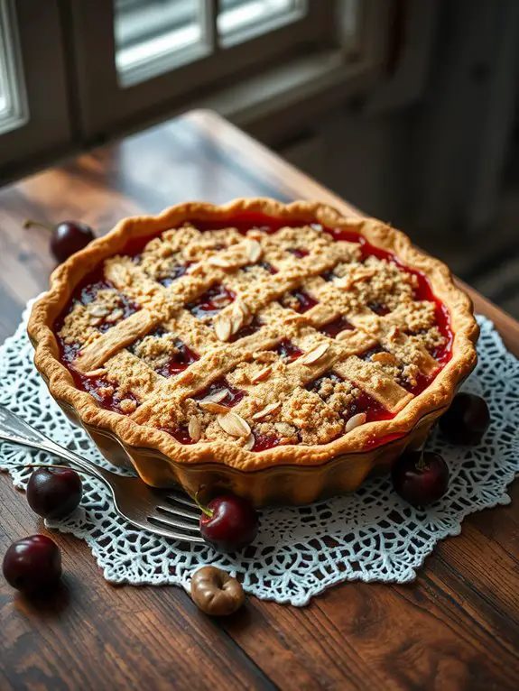 cherry almond crumble dessert