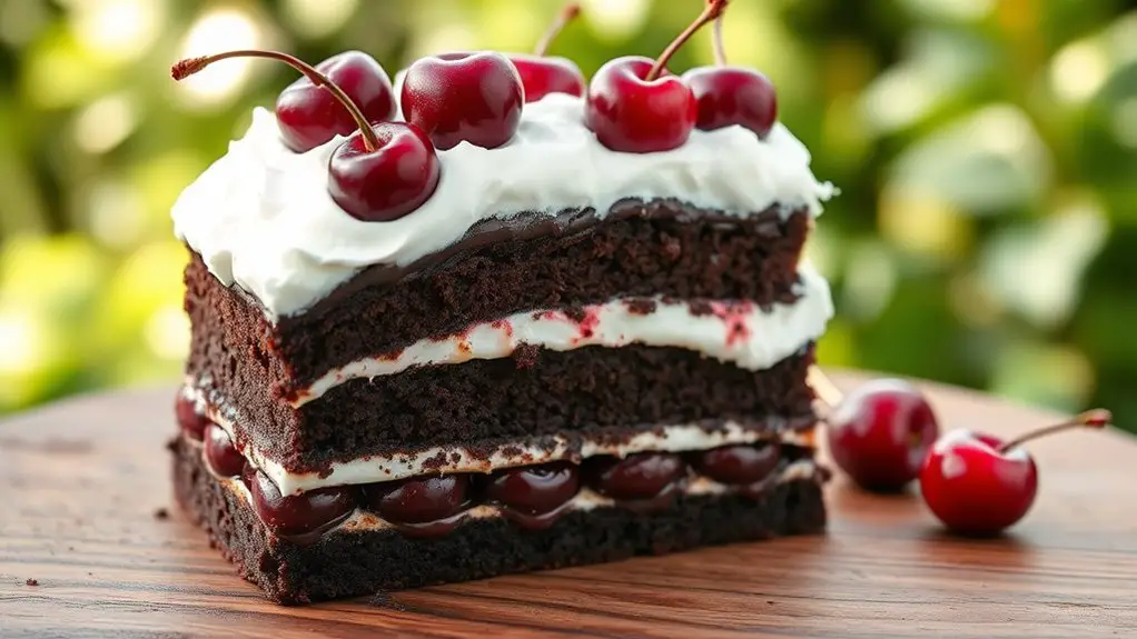 chocolate cherry layered dessert