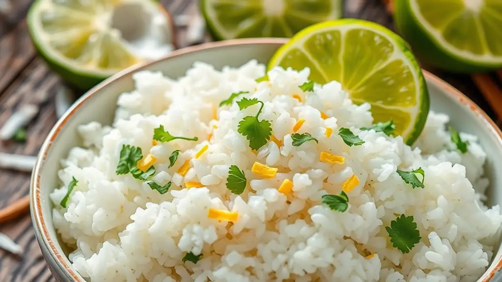 coconut flavored lime rice