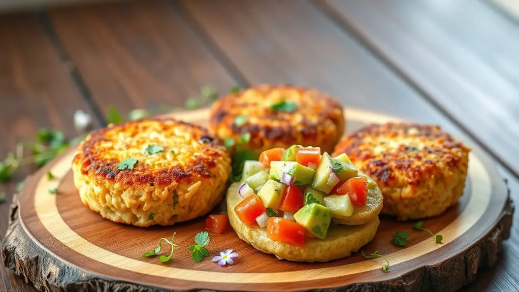 crab cakes with salsa