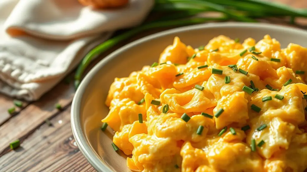 creamy cheddar scrambled eggs