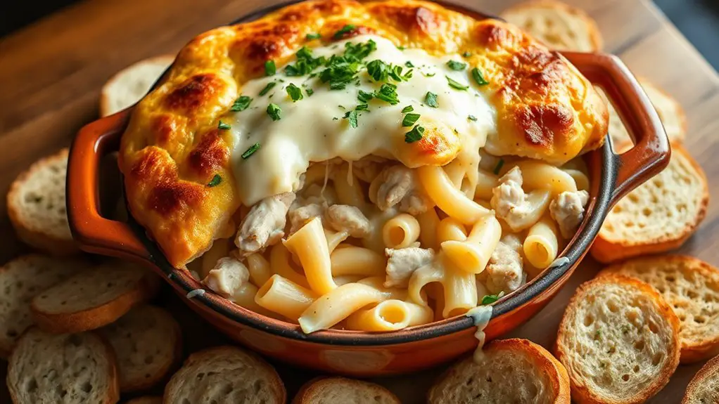 creamy chicken pasta bake