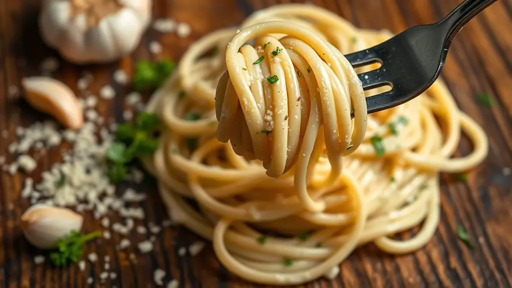 creamy garlic pasta dish