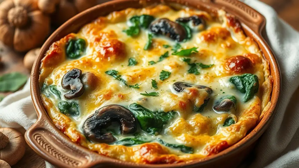 creamy mushroom spinach dish