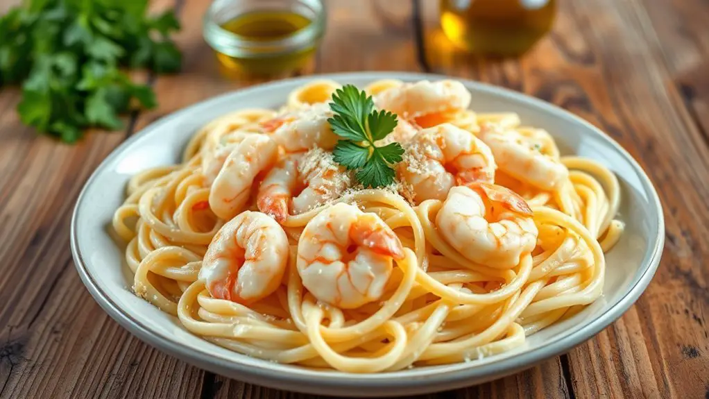 creamy shrimp pasta dish