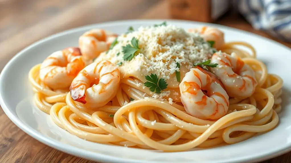 creamy shrimp pasta dish