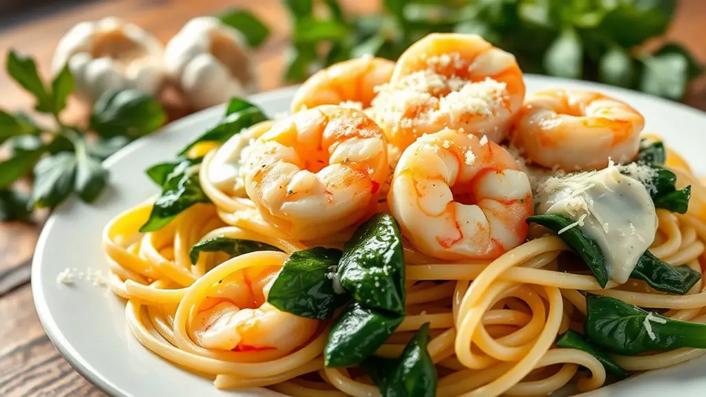 creamy shrimp pasta dish