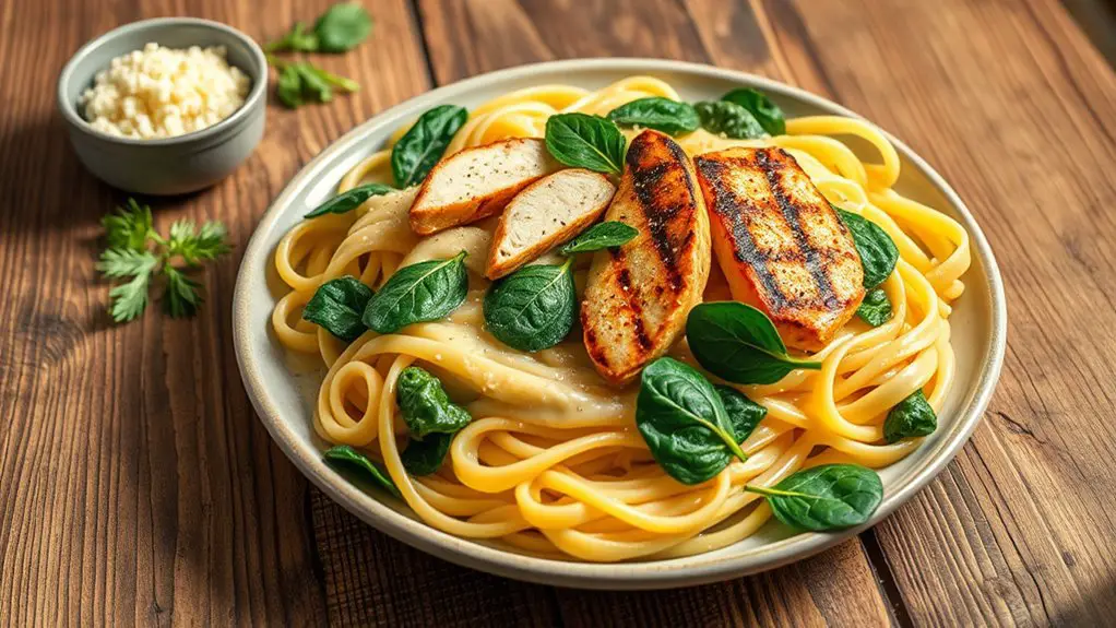 creamy spinach chicken pasta