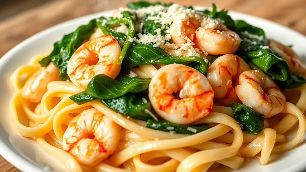 creamy spinach shrimp pasta