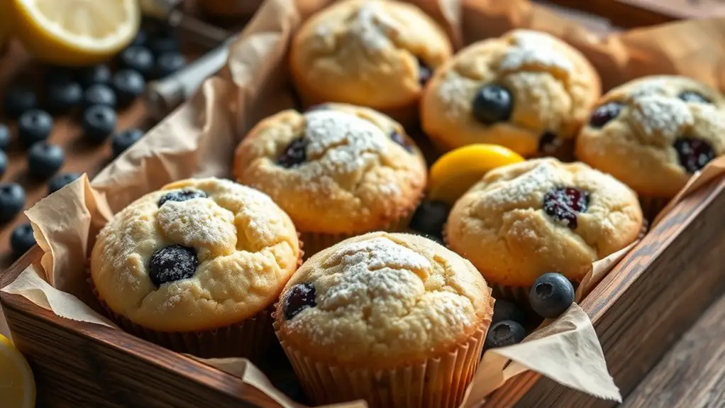 delicious lemon blueberry muffins