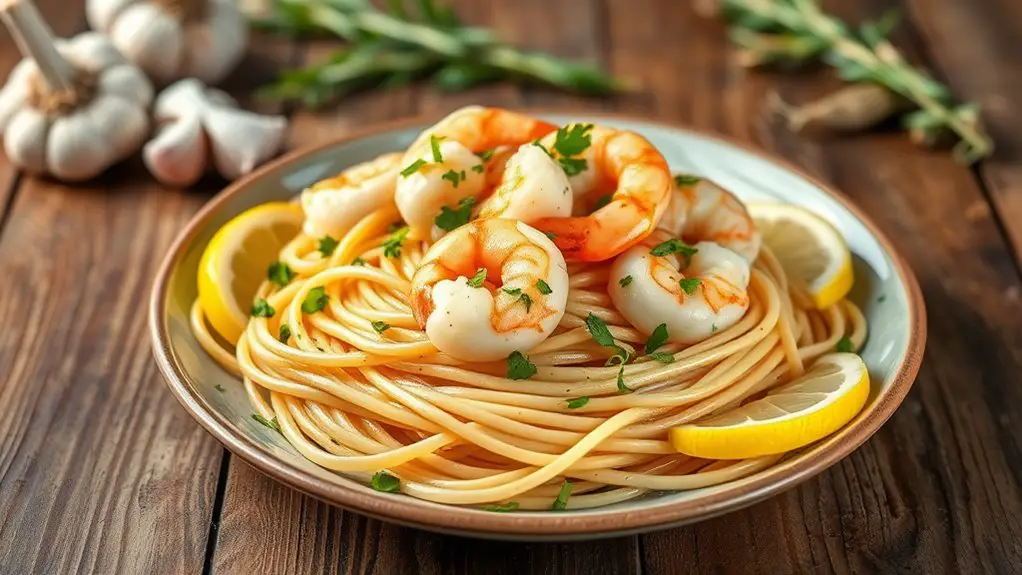 garlic butter shrimp pasta