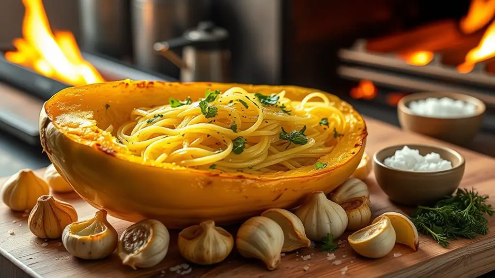 garlic butter spaghetti squash