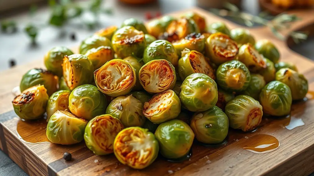 garlic infused roasted brussels sprouts