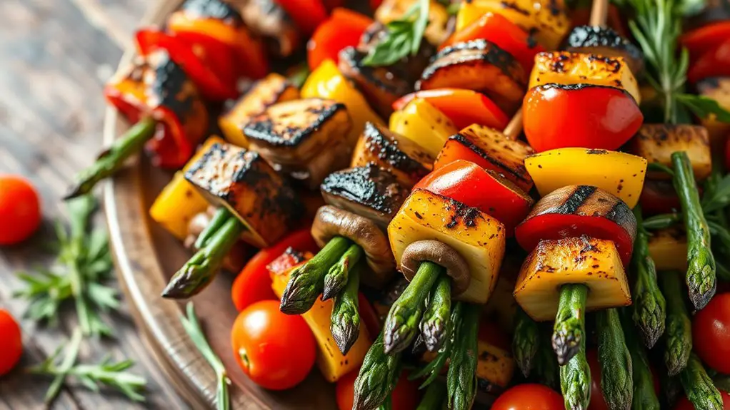 grilled smoky vegetable skewers