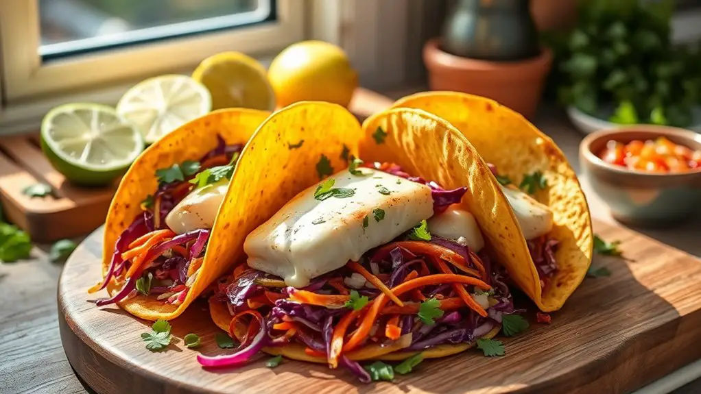 halibut tacos with slaw