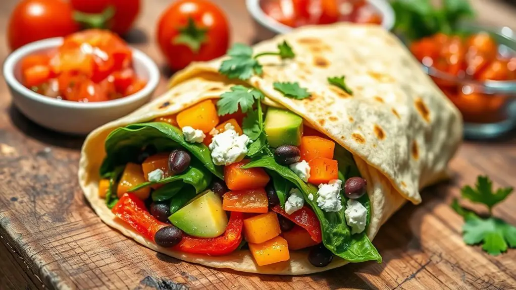 healthy vegetable breakfast wrap