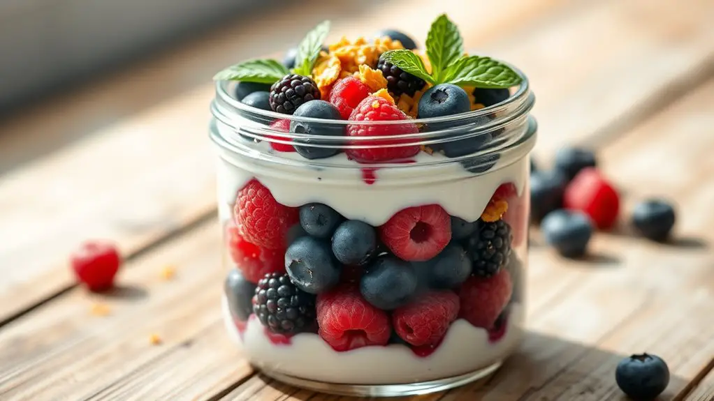 healthy yogurt layered dessert