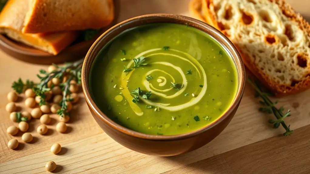 hearty green pea soup