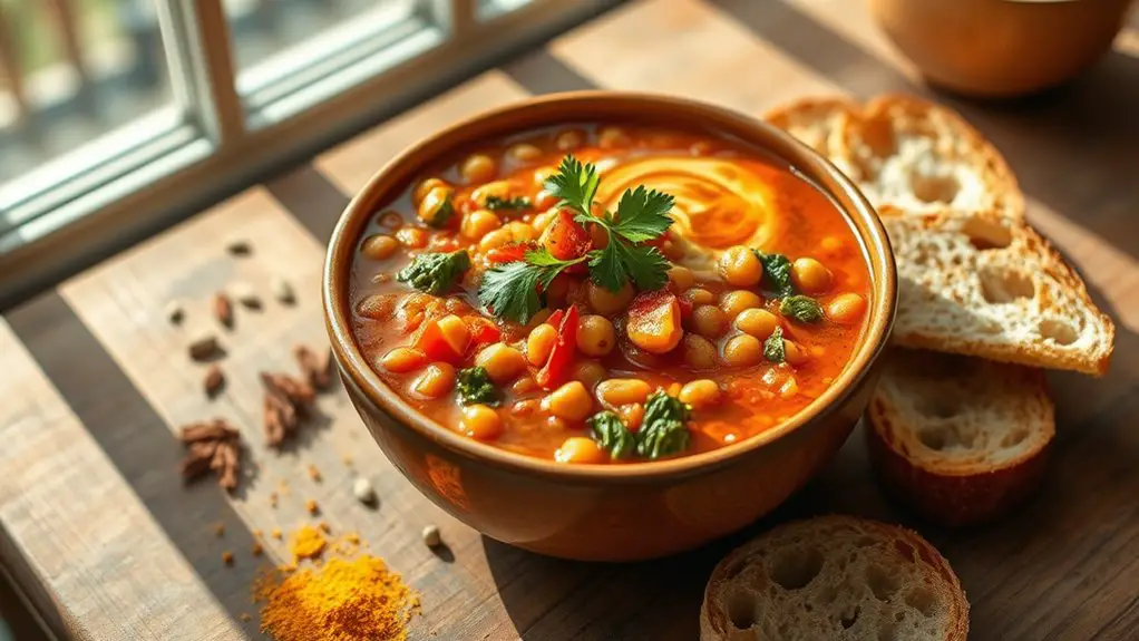 hearty lentil chickpea stew