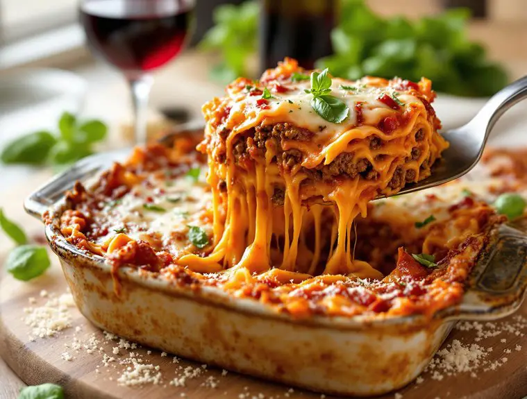 layered pasta with beef