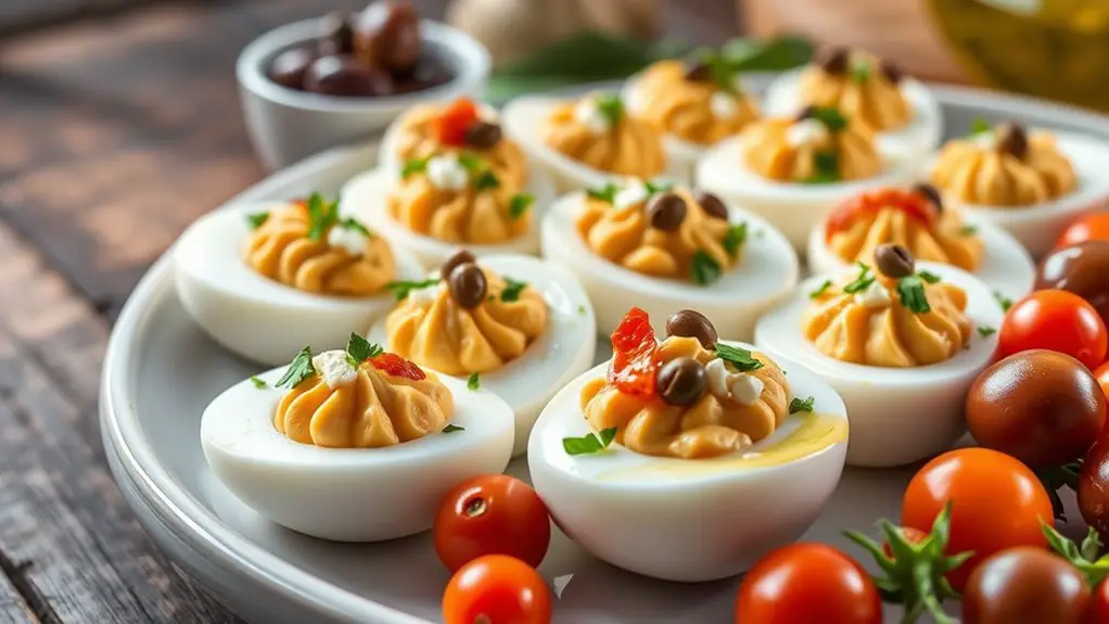 mediterranean style stuffed eggs