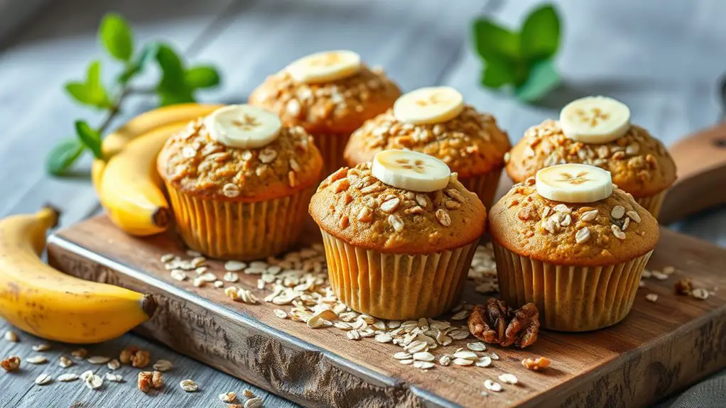 nutritious banana oatmeal muffins