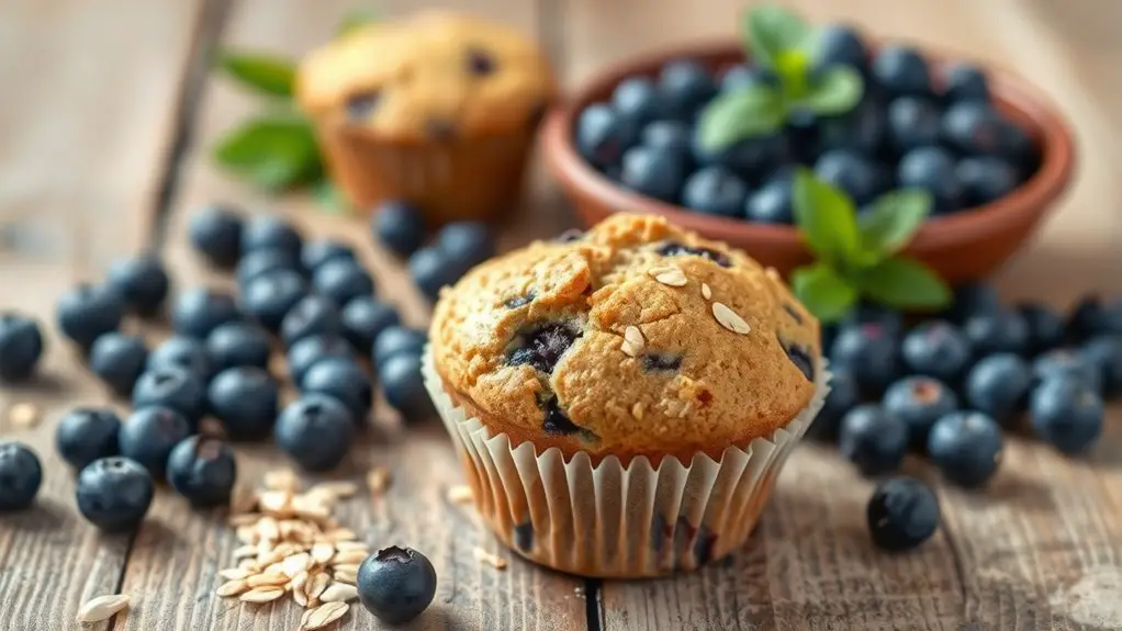 nutritious blueberry oat muffins