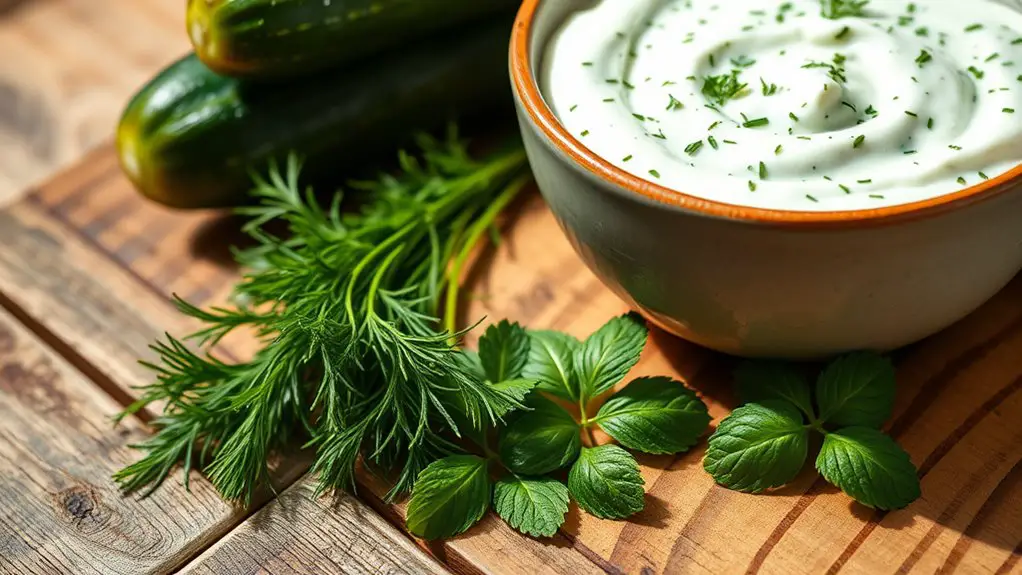 refreshing herb yogurt dip