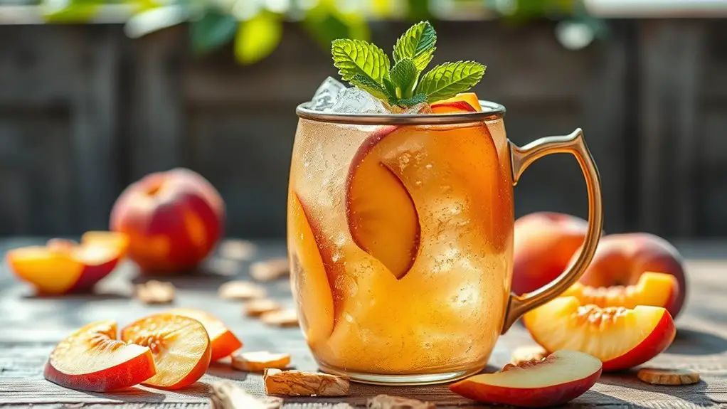 refreshing peach ginger cocktail