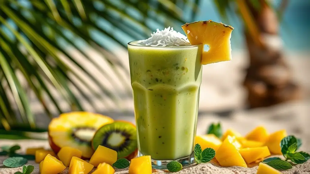 refreshing tropical green beverage