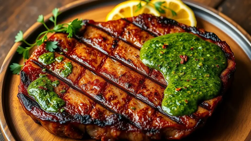 ribeye steak with chimichurri