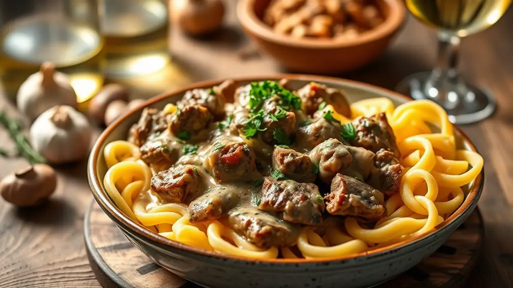 rich and creamy beef stroganoff