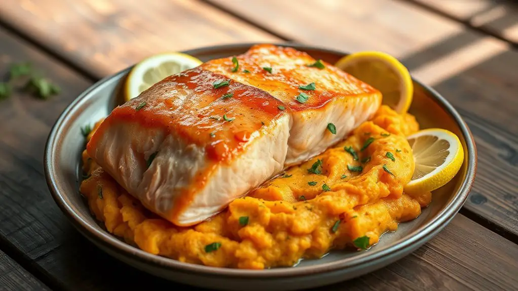 salmon with sweet potatoes