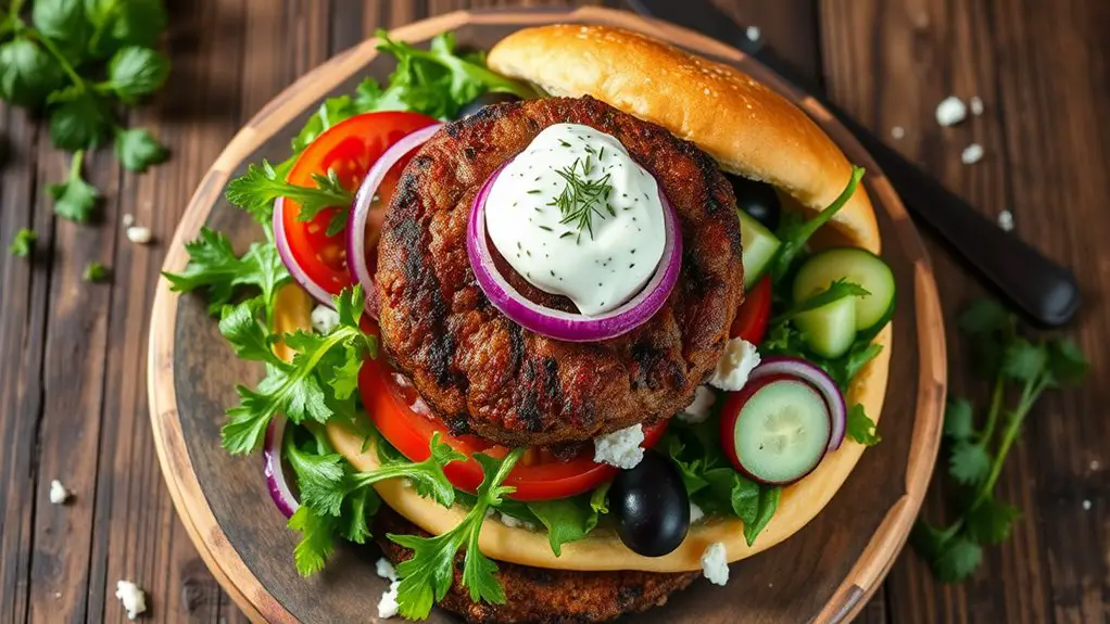 savory mediterranean lamb burger