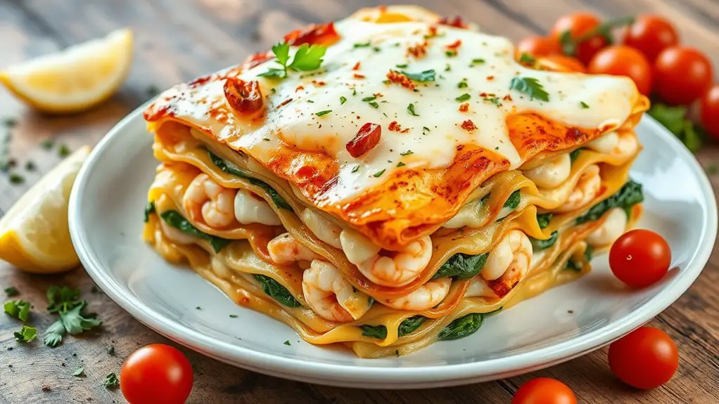 seafood filled lasagna delight