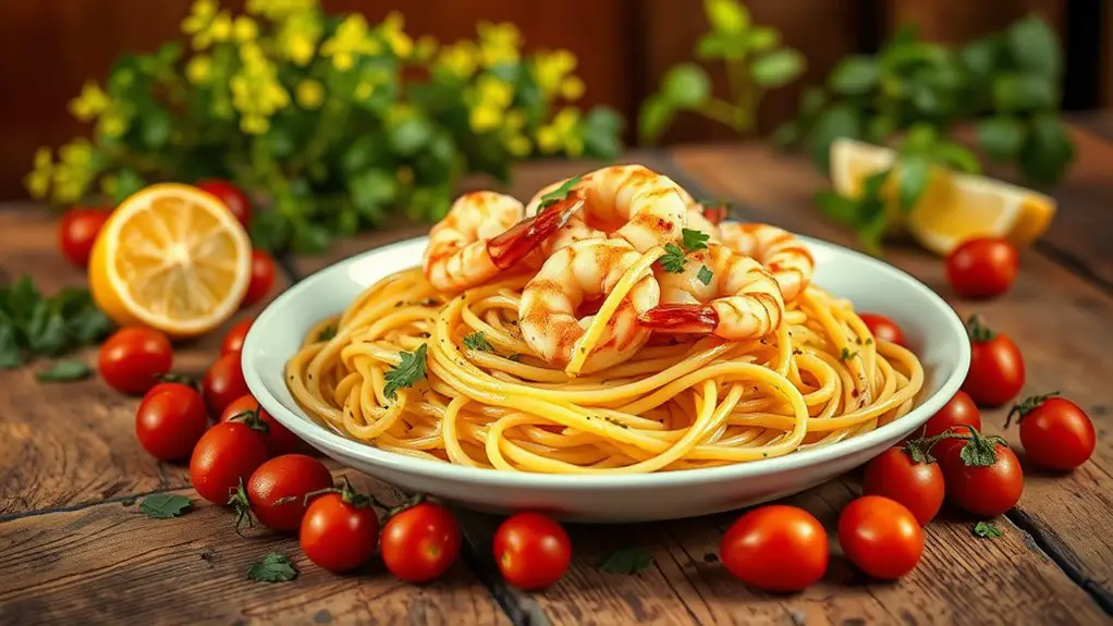 shrimp and linguine dish