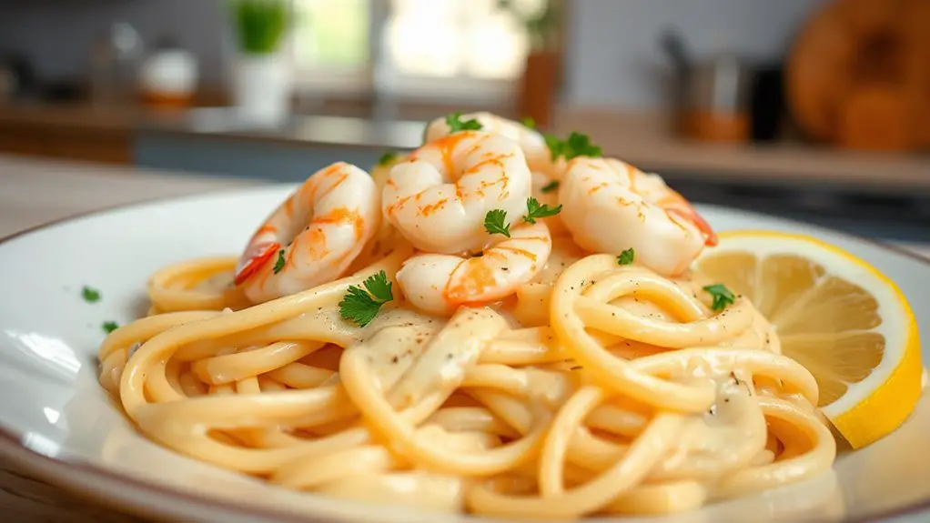 shrimp in lemon pepper alfredo